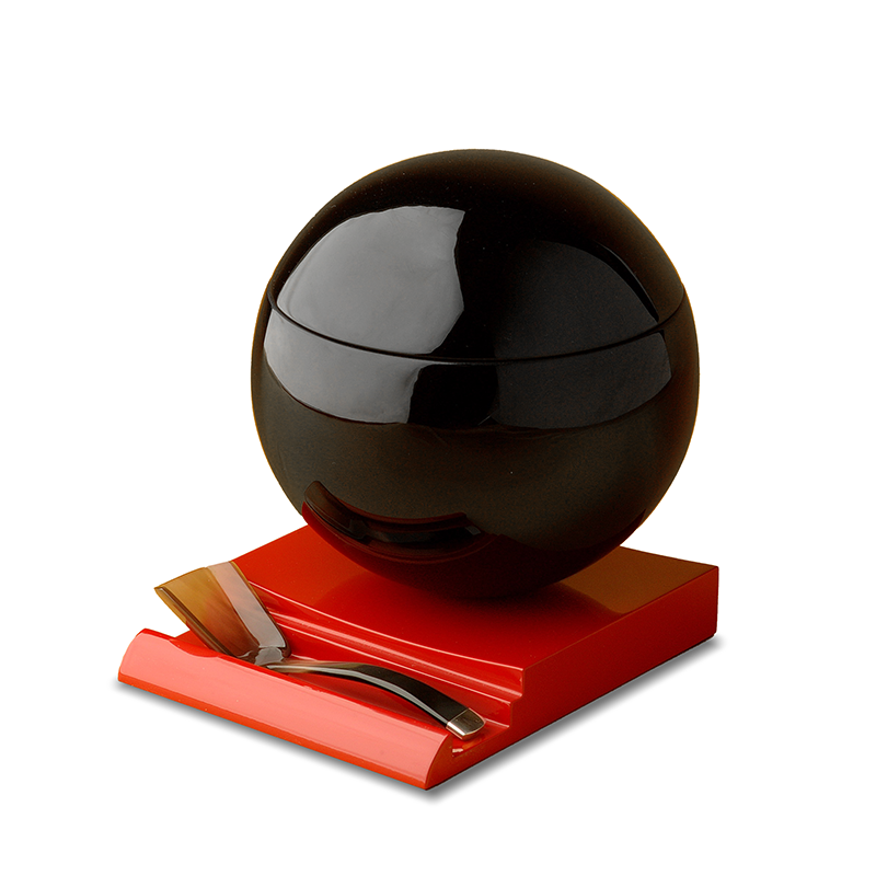BLACK ROUND TEABOX