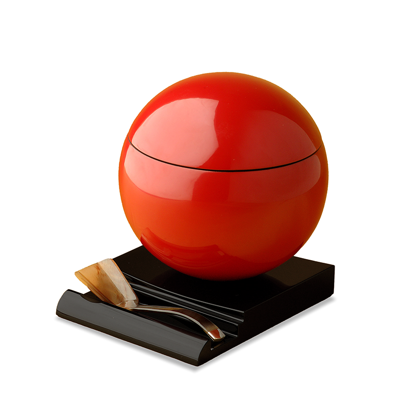 RED ROUND TEABOX