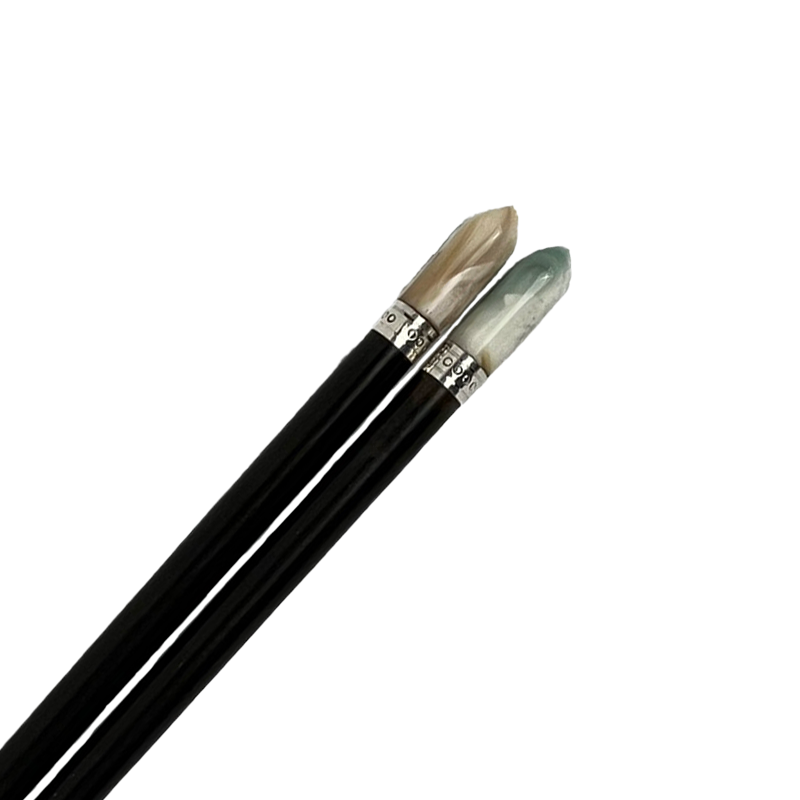 CHOPSTICK EBONY MOP SHARP HEAD SILVER RING